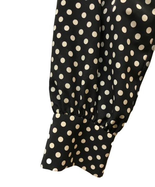 Loulou Willoughby（ルルウィルビー）Loulou Willoughby (ルルウィルビー) デシンドットフリルボウタイワンピース ブラック サイズ:Mの古着・服飾アイテム