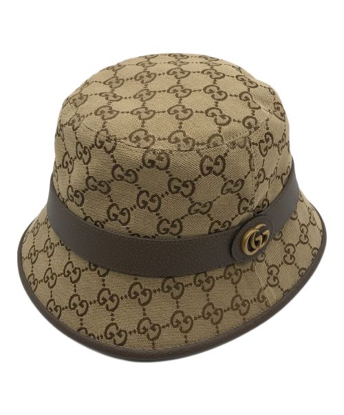GUCCI（グッチ）GUCCI (グッチ) GGキャンバス フェドラハット ベージュ サイズ:58㎝の古着・服飾アイテム