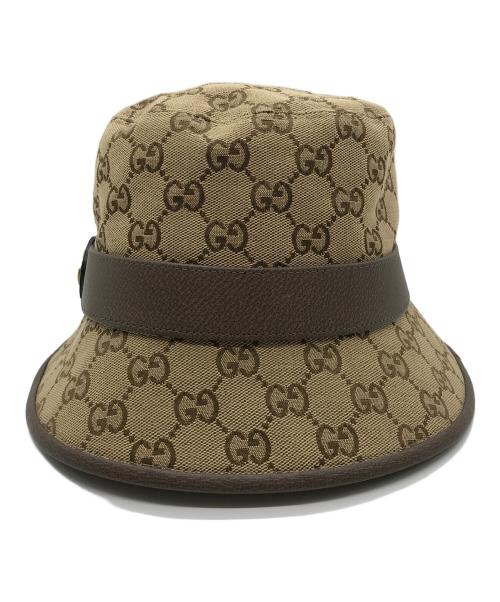 GUCCI（グッチ）GUCCI (グッチ) GGキャンバス フェドラハット ベージュ サイズ:58㎝の古着・服飾アイテム