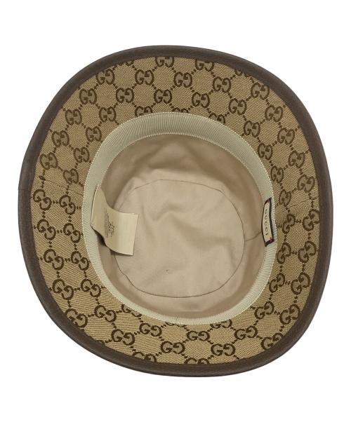 GUCCI（グッチ）GUCCI (グッチ) GGキャンバス フェドラハット ベージュ サイズ:58㎝の古着・服飾アイテム