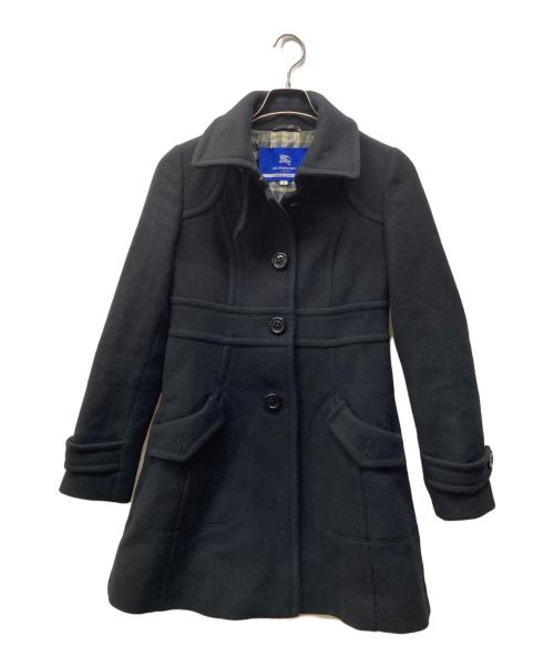 BURBERRY BLUE LABEL（バーバリーロンドンブルーレーベル）BURBERRY BLUE LABEL (バーバリーロンドンブルーレーベル) ウールアンゴラ コート ブラック サイズ:SIZE 38の古着・服飾アイテム