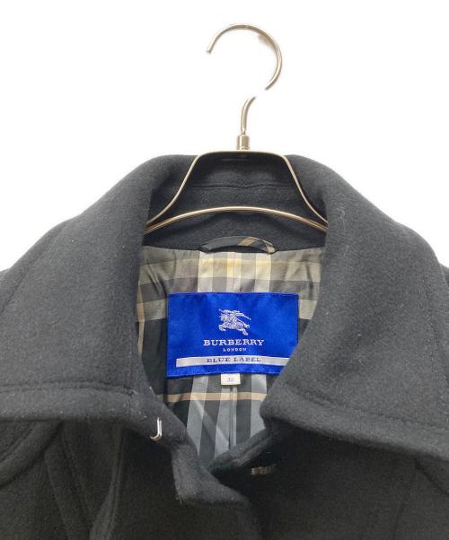 BURBERRY BLUE LABEL（バーバリーロンドンブルーレーベル）BURBERRY BLUE LABEL (バーバリーロンドンブルーレーベル) ウールアンゴラ コート ブラック サイズ:SIZE 38の古着・服飾アイテム