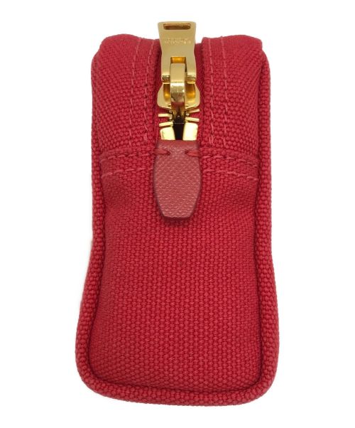 PRADA（プラダ）PRADA (プラダ) カナパ ロゴキャンバスコスメポーチ レッドの古着・服飾アイテム