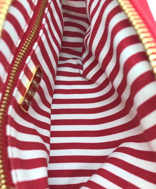 PRADA（プラダ）PRADA (プラダ) カナパ ロゴキャンバスコスメポーチ レッドの古着・服飾アイテム