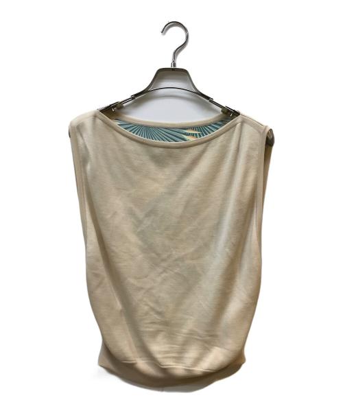 HERMES（エルメス）HERMES (エルメス) シルクノースリーブニット 不死鳥の神話 ベージュ サイズ:34の古着・服飾アイテム