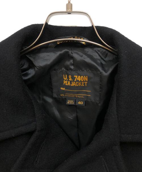 SCHOTT BROS.（ショット）SCHOTT BROS. (ショットブロス) ウールPコート ブラック サイズ:40の古着・服飾アイテム