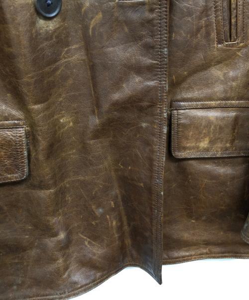 POLO JEANS CO.（ポロジーンズカンパニー）POLO JEANS CO. (ポロジーンズカンパニー) レザーカーコート ブラウン サイズ:Sの古着・服飾アイテム