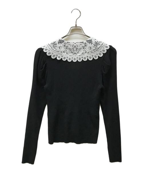 JILL STUART（ジルスチュアート）JILL STUART (ジルスチュアート) レースカラーニットカーディガン ブラック サイズ:FREEの古着・服飾アイテム