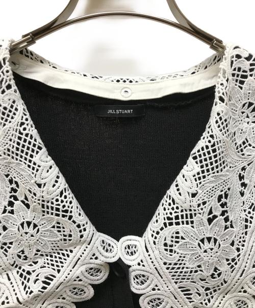 JILL STUART（ジルスチュアート）JILL STUART (ジルスチュアート) レースカラーニットカーディガン ブラック サイズ:FREEの古着・服飾アイテム
