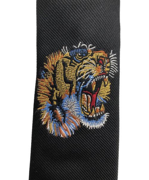 GUCCI（グッチ）GUCCI (グッチ) タイガーアンダーノットシルクタイ ブラック サイズ:148×7ｃｍの古着・服飾アイテム