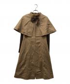 M'S GRACYエムズグレイシー）の古着「カメリアジップケープ付きワンピース」｜ベージュ