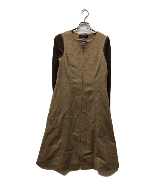 M'S GRACY（エムズグレイシー）M'S GRACY (エムズグレイシー) カメリアジップケープ付きワンピース ベージュ サイズ:38の古着・服飾アイテム