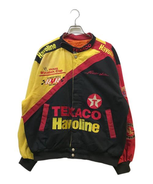 JEFF HAMILTON（ジェフハミルトン）JEFF HAMILTON (ジェフハミルトン) レーシングジャケット レッド×イエロー サイズ:XLの古着・服飾アイテム