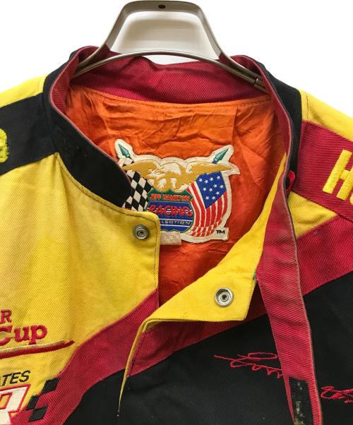 JEFF HAMILTON（ジェフハミルトン）JEFF HAMILTON (ジェフハミルトン) レーシングジャケット レッド×イエロー サイズ:XLの古着・服飾アイテム
