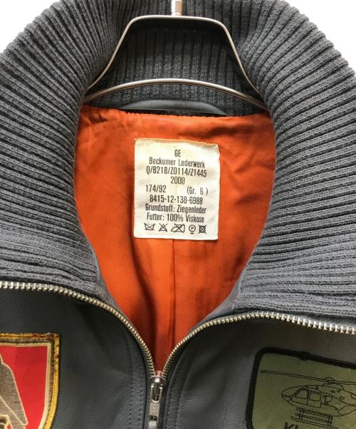 German military（ジャーマンミリタリー）German military (ジャーマンミリタリー) レザーフライトジャケット グレー サイズ:174/92の古着・服飾アイテム