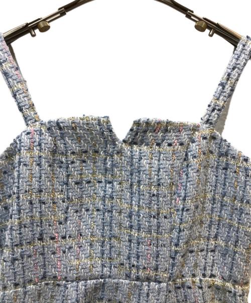 MERCURY DUO（マーキュリーデュオ）MERCURY DUO (マーキュリーデュオ) オリジナルツイードジャンスカベアワンピース スカイブルー サイズ:Mの古着・服飾アイテム