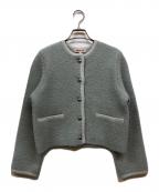 Apuweiser-richeアプワイザーリッシェ）の古着「ラメブークレニットジャケット」｜ブルー