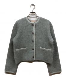 Apuweiser-riche（アプワイザーリッシェ）の古着「ラメブークレニットジャケット」｜ブルー