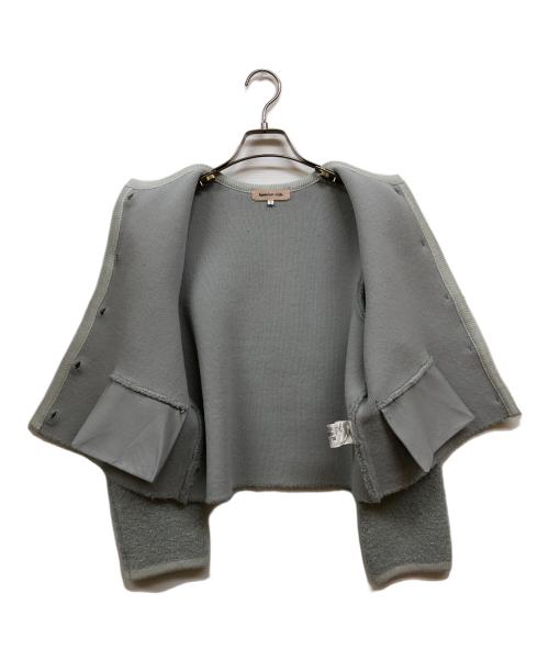 Apuweiser-riche（アプワイザーリッシェ）Apuweiser-riche (アプワイザーリッシェ) ラメブークレニットジャケット ブルー サイズ:1の古着・服飾アイテム