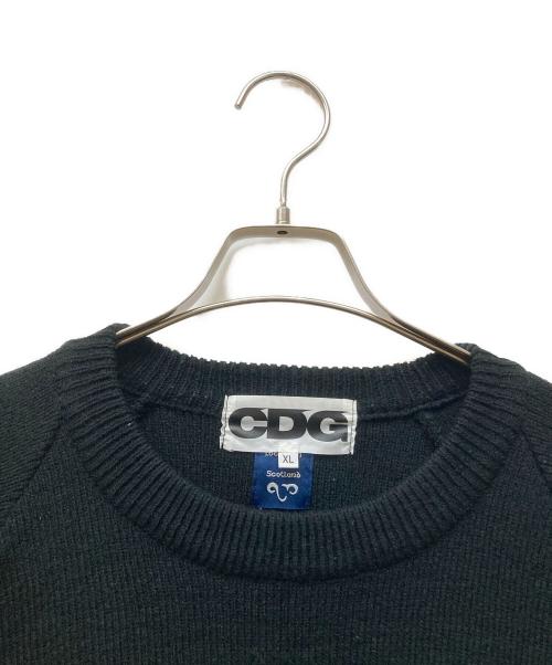 CDG（シーディージー）CDG (シーディージー) Lochaven Of Scotland (ロックエーベン オブ スコットランド) ロゴラグランニット ブラック サイズ:XLの古着・服飾アイテム