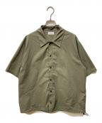 COLUMNコラム）の古着「ドローストリングショートスリーブシャツ」｜グリーン