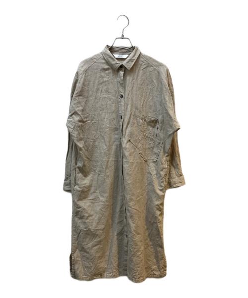 ymr YACCO MARICARD（ymrヤッコマリカルド）ymr YACCO MARICARD (ymrヤッコマリカルド) リネンシャツワンピース ベージュ サイズ:Mの古着・服飾アイテム
