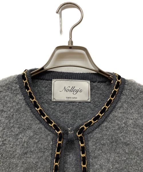NOLLEY'S（ノーリーズ）NOLLEY'S (ノーリーズ) チェーンブレードフワフワジャケット グレー サイズ:38の古着・服飾アイテム