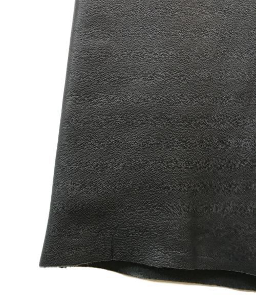 BURBERRY BLUE LABEL（バーバリー ブルー レーベル）BURBERRY BLUE LABEL (バーバリーブルーレーベル) ラムレザースカート ブラック サイズ:Mの古着・服飾アイテム