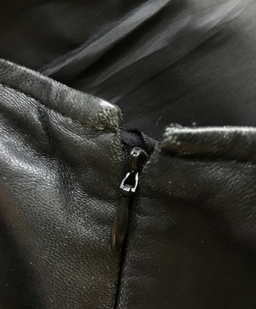 BURBERRY BLUE LABEL（バーバリー ブルー レーベル）BURBERRY BLUE LABEL (バーバリーブルーレーベル) ラムレザースカート ブラック サイズ:Mの古着・服飾アイテム