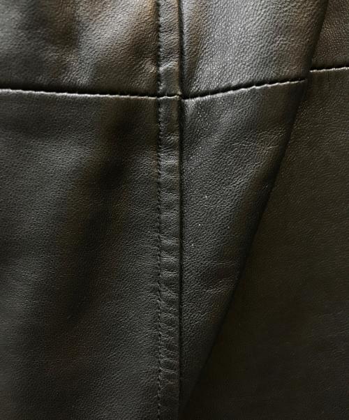 BURBERRY BLUE LABEL（バーバリー ブルー レーベル）BURBERRY BLUE LABEL (バーバリーブルーレーベル) ラムレザースカート ブラック サイズ:Mの古着・服飾アイテム