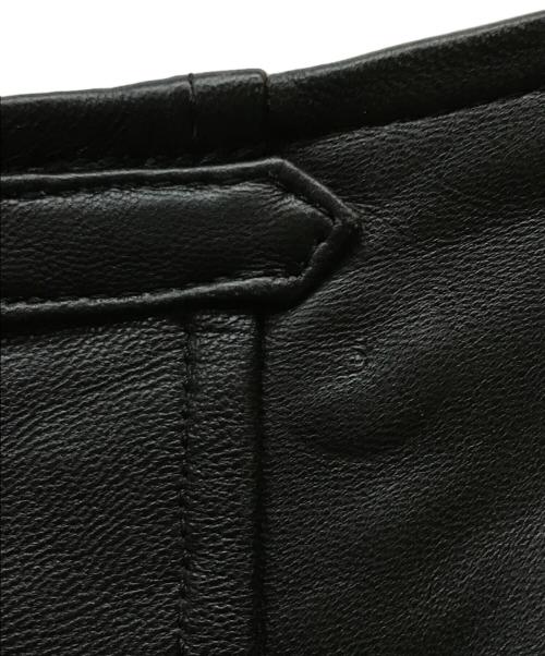 BURBERRY BLUE LABEL（バーバリー ブルー レーベル）BURBERRY BLUE LABEL (バーバリーブルーレーベル) ラムレザースカート ブラック サイズ:Mの古着・服飾アイテム