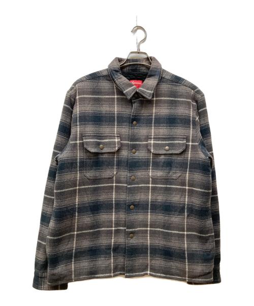 SUPREME（シュプリーム）Supreme (シュプリーム) shearling lined flannel shirt ブラック サイズ:Mの古着・服飾アイテム