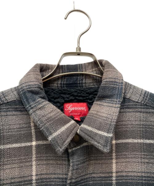 SUPREME（シュプリーム）Supreme (シュプリーム) shearling lined flannel shirt ブラック サイズ:Mの古着・服飾アイテム