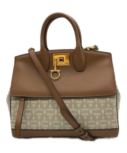 Salvatore Ferragamo（サルヴァトーレ フェラガモ）Salvatore Ferragamo (サルヴァトーレ フェラガモ) 2WAYショルダーバッグ ブラウンの古着・服飾アイテム