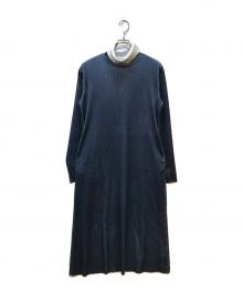 NON TOKYO（ノントーキョー）の古着「リブハイネックワンピース」｜ブルー
