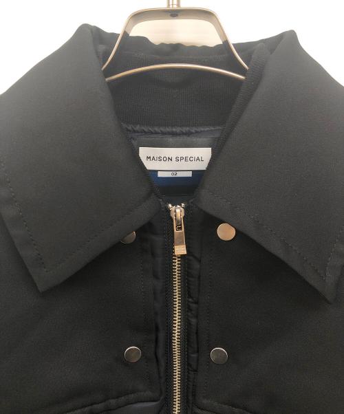 MAISON SPECIAL（メゾンスペシャル）MAISON SPECIAL (メゾンスペシャル) MA-1 Mix Prime-Over Puffer Jacket ブラック サイズ:2の古着・服飾アイテム