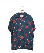 Aloha Blossomアロハブロッサム）の古着「Kiss ALOHA SHIRTS」｜ネイビー