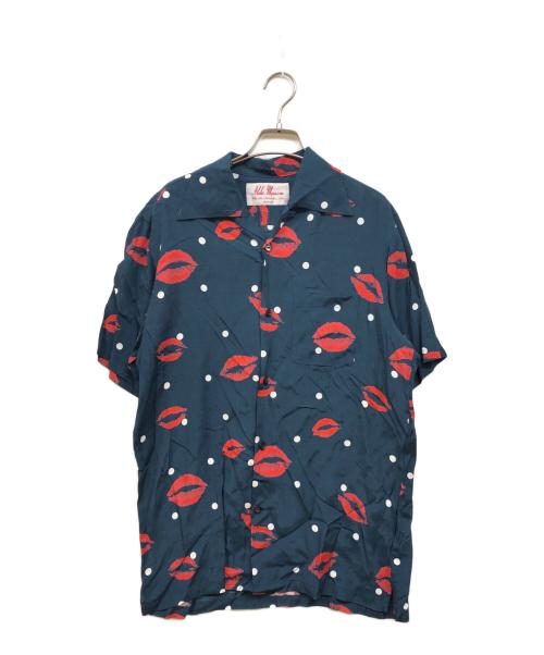 Aloha Blossom（アロハブロッサム）Aloha Blossom (アロハブロッサム) Kiss ALOHA SHIRTS ネイビー サイズ:42の古着・服飾アイテム