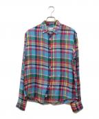 Frank&Eileenフランクアンドアイリーン）の古着「マドラスリネンシャツ」｜ブルー