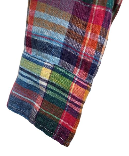 Frank&Eileen（フランクアンドアイリーン）Frank&Eileen (フランクアンドアイリーン) マドラスリネンシャツ ブルー サイズ:XSの古着・服飾アイテム