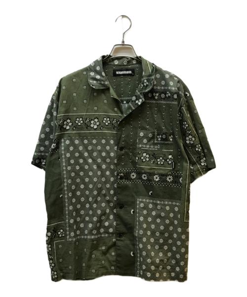 NEIGHBORHOOD（ネイバーフッド）NEIGHBORHOOD (ネイバーフッド) BANDANA CHOPPED S/S SHIRT グリーン サイズ:Mの古着・服飾アイテム