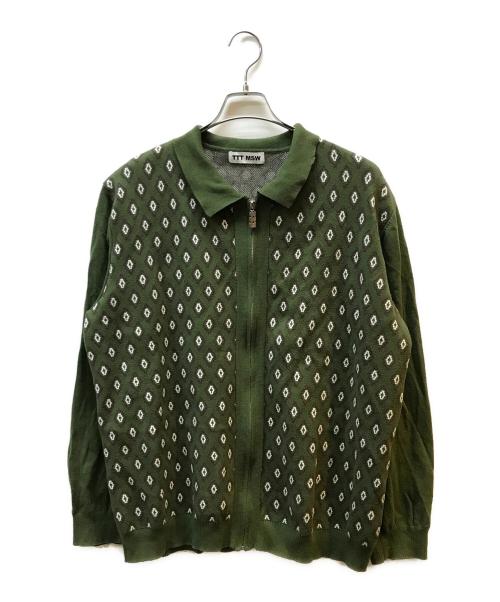 TTT MSW（ティー）TTT MSW (ティー) Diamond Knit Polo オリーブ サイズ:XLの古着・服飾アイテム