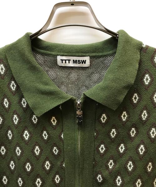 TTT MSW（ティー）TTT MSW (ティー) Diamond Knit Polo オリーブ サイズ:XLの古着・服飾アイテム