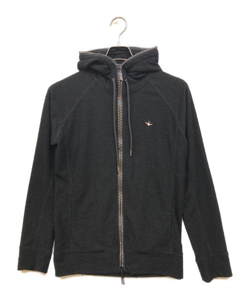 1PIU1UGUALE3 RELAX（ウノピゥウノウグァーレトレ リラックス）1piu1uguale3 relax (ウノピゥウノウグァーレトレ リラックス) ラインストーンフルジップパーカー ブラック サイズ:Ｓの古着・服飾アイテム