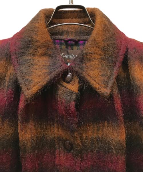 Yves Saint Laurent（イヴサンローラン）Yves Saint Laurent (イヴサンローラン) モヘア混コート ブラウン サイズ:Mの古着・服飾アイテム