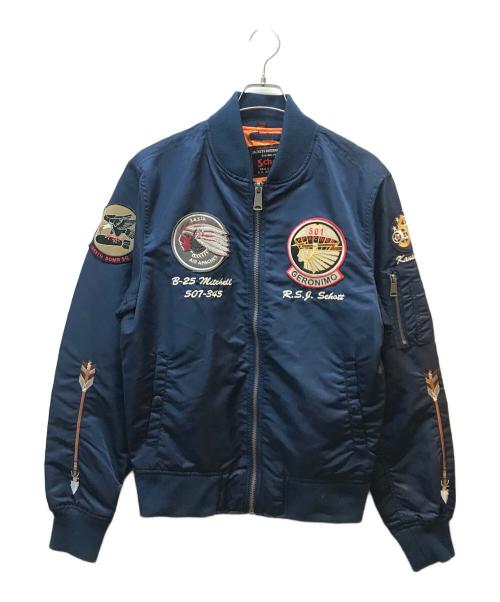 Schott（ショット）Schott (ショット) NYLON MA-1 APACHE ネイビー サイズ:Ｓの古着・服飾アイテム