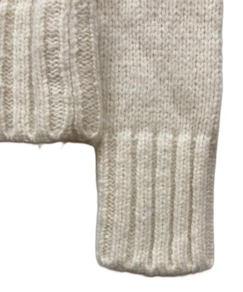 PLAN C（プランシー）Plan C (プランシー) アルパカ混クルーネックニット ホワイト×ブルー サイズ:42の古着・服飾アイテム