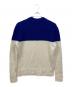 Plan C (プランシー) アルパカ混クルーネックニット ホワイト×ブルー サイズ:42：10000円