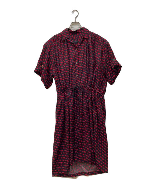 mercibeaucoup（メルシーボークー）mercibeaucoup (メルシーボークー) SOU・SOU (ソウソウ) 総柄プリントワンピース レッド×ブラック サイズ:SIZE 1の古着・服飾アイテム