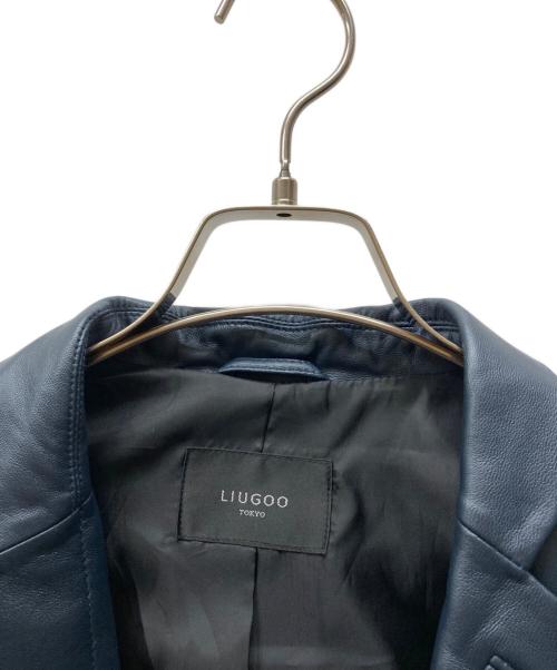 Liugoo Leathers（リューグーレザーズ）LIUGOO LEATHERS (リューグーレザーズ) ラムレザーテーラードジャケット ネイビー サイズ:SIZE Sの古着・服飾アイテム